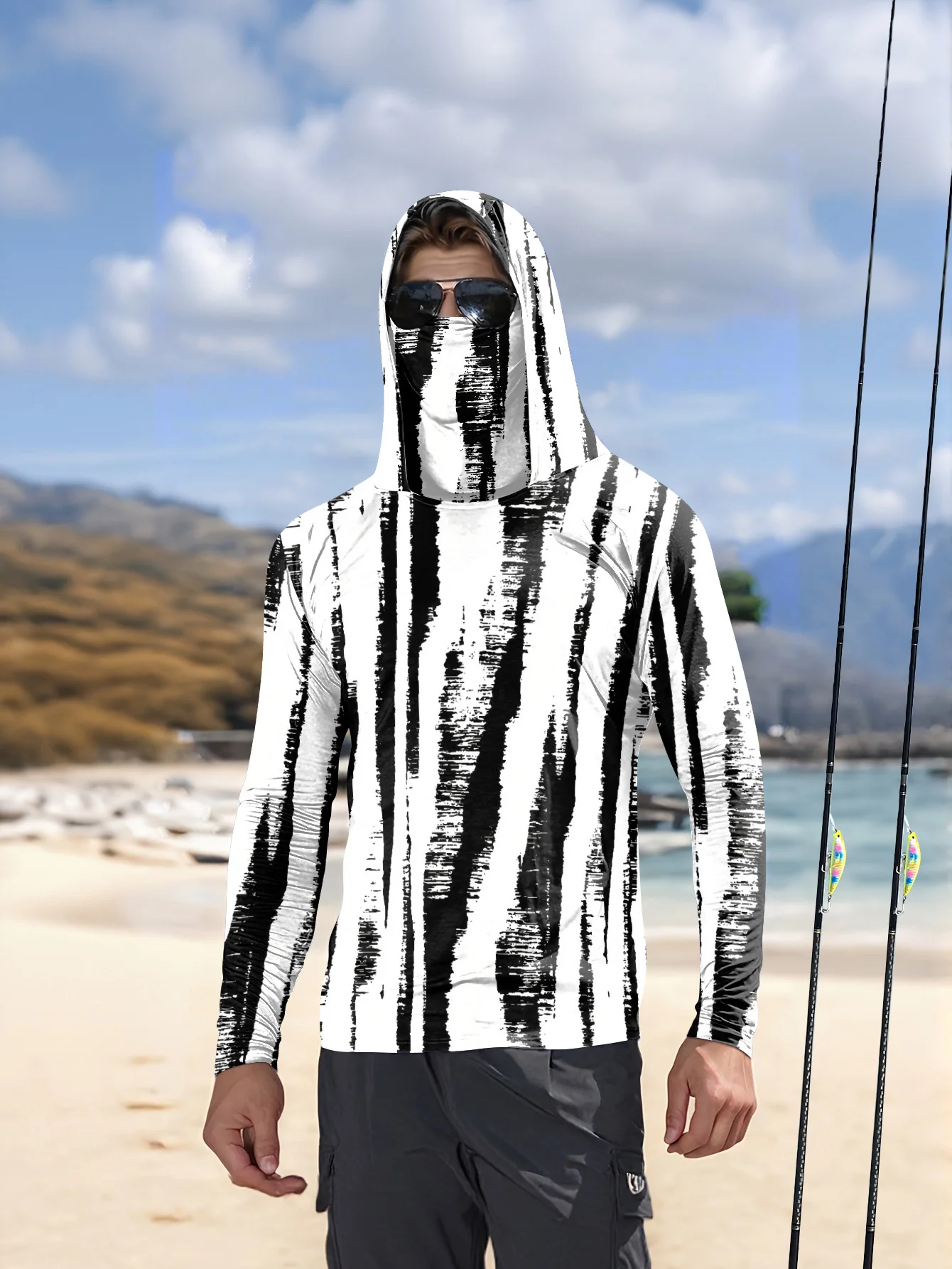 Мужская худи для рыбалки в чер – обзор и цена Fishing Mask Sun Protection